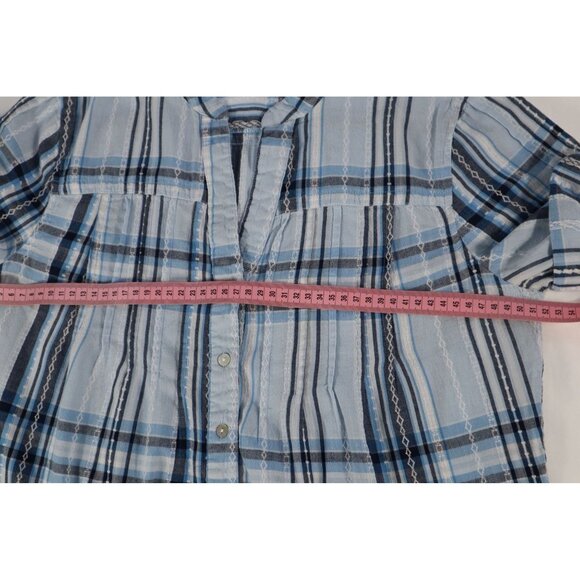 Prestwick & Moore Blue Plaid Button-Up Shirt Size Medium - Picture 9 of 11
